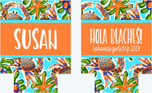 Load image into Gallery viewer, Colorful Crab Huggers. Family Vacation Beach Huggers. Beach Wedding Party Favors. Personalized Bachelorette or Birthday Huggers!