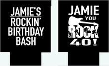 Load image into Gallery viewer, Birthday Party Huggers. 50 60 70 Birthday Party Favors. Bachelorette Dirty 30 or 40th Birthday. Austin or Nashville Party Favors. Slim can