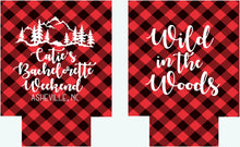 Load image into Gallery viewer, Plaid Flannel Party Huggers. Plaid Bachelorette or Birthday Party Favors. Asheville Bachelorette Party Favors! Red Plaid Birthday too!