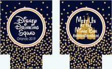 Load image into Gallery viewer, Gold and Navy Polka Dot Huggers. Orlando Bachelorette or Birthday Huggers. Personalized Navy and Blush Bachelorette Party Favors.