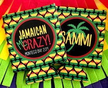 Load image into Gallery viewer, Jamaica Party Huggers. Jamaican Vacation Huggers. Jamaica Wedding Favors. Reggae Bachelorette or Birthday Party Favors. Personalized Hugger