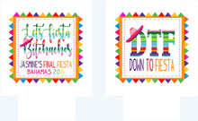 Load image into Gallery viewer, Fiesta Party Huggers. Fiesta Bachelorette Coolies. Mexican Fiesta Party Favors. Fiesta Wedding Shower Favors! Bachelorette Down to Fiesta!