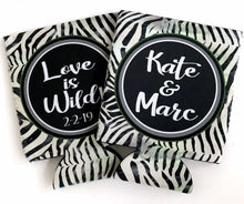 Load image into Gallery viewer, Animal Print Party Huggers. Animal Print Bachelorette or Birthday. Giraffe, Leopard Party Favors. Personalized Zebra Party Coolies!