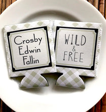 Load image into Gallery viewer, Wild & Free Birthday Party Huggers. Wild One Birthday party Favors. Wild and Free Baby Shower Favors. Gingham 1st and 2nd Birthday favors!