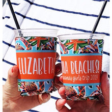 Load image into Gallery viewer, Colorful Crab Huggers. Family Vacation Beach Huggers. Beach Wedding Party Favors. Personalized Bachelorette or Birthday Huggers!