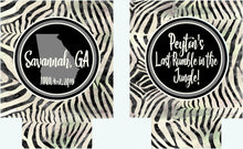 Load image into Gallery viewer, Animal Print Party Huggers. Animal Print Bachelorette or Birthday. Giraffe, Leopard Party Favors. Personalized Zebra Party Coolies!