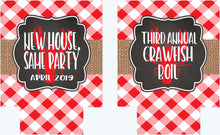 Load image into Gallery viewer, Crawfish Boil Party Huggers. Cajun Crayfish Boil Coolies. Engagement or Wedding Crawfish Boil Party Favors. Crawfish Shower Favors.