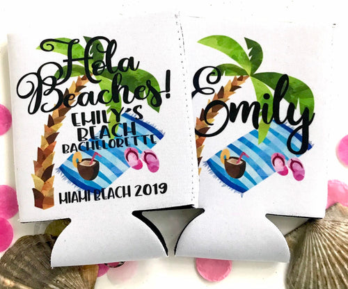 Palm Trees Party Huggers. Tropical Wedding or Bachelorette Party Favors. Girl's Weekend Family Vacation Beach Favors.