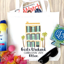Load image into Gallery viewer, Beach House Personalized Tote Bag