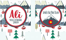 Load image into Gallery viewer, Ski Trip Huggers. Personalized Ski Coolies. Custom Bachelorette Ski party favors.Ski Vacation Weekend huggers.Ski Bachelor or Birthday Party
