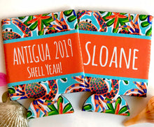 Load image into Gallery viewer, Colorful Crab Huggers. Family Vacation Beach Huggers. Beach Wedding Party Favors. Personalized Bachelorette or Birthday Huggers!