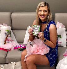 Load image into Gallery viewer, Palm and Flamingo Party Huggers. Tropical Wedding or Bachelorette Party Favors. Girl's Weekend or Flamingle Vacation Beach Favors.