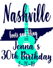 Load image into Gallery viewer, Nashville Personalized Tote Bag