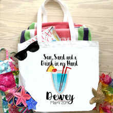 Load image into Gallery viewer, Tropical Drink Beach Tote Bag