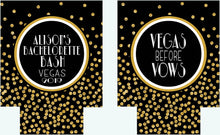 Load image into Gallery viewer, Polka Dot "Glitter" Dot Huggers. Glitter Black and Gold Party Huggers. Glitter Bachelorette or Birthday Party Favors.