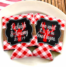 Load image into Gallery viewer, Crawfish Boil Party Huggers. Cajun Crayfish Boil Coolies. Engagement or Wedding Crawfish Boil Party Favors. Crawfish Shower Favors.