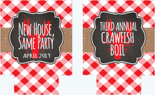 Load image into Gallery viewer, Crawfish Boil Party Huggers. Cajun Crayfish Boil Coolies. Engagement or Wedding Crawfish Boil Party Favors. Crawfish Shower Favors.