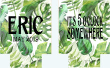 Load image into Gallery viewer, Palm Leaf Party Huggers. Tropical Wedding or Bachelorette Party Favors. Girl's Weekend Family Vacation Beach Favors.