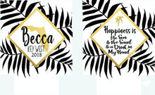 Load image into Gallery viewer, Palm Leaves Party Huggers. Tropical Wedding or Bachelorette Party Favors. Girl's Beach Weekend Favors. Family Vacation Beach Favors.