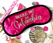 Load image into Gallery viewer, Glitter Columbia Sleep Mask! Great Bachelorette or Birthday party FAVORS. Perfect addition to the hangover bags!