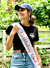 Load image into Gallery viewer, Birthday Girl Glitter Vinyl Sash. Double faced Satin. The Birthday Girl will love her Satin sash with Rose Gold, Gold or Silver writing !