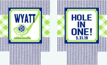 Load image into Gallery viewer, Golf Birthday Party Drink Huggers.Bachelor Party Beverage Insulators. Golf Shower or Birthday Party Favors. Golf themed Baby Shower favors!