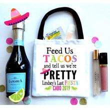 Load image into Gallery viewer, Fiesta Party Hangover Bags. Final Fiesta Oh Shit Kits! Bachelorette Mini Bag. Bride's Final fiesta Gift Bag. Fiesta Birthday or Vacation!