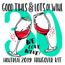 Load image into Gallery viewer, Wine Party Hangover Bags. Wine Bachelorette or Birthday Party Oh Shit Kits! Mini Wine favor bag. Custom WIne Birthday favor bags!