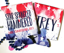 Load image into Gallery viewer, USA Party Huggers. Red White and Blue Party Favors! USA Bachelor Party Gifts. America Birthday Party Favors. Bachelorette Weekend Huggers.