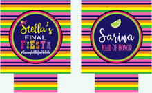 Load image into Gallery viewer, Fiesta Stripe Party Huggers. Fiesta Slim Can Favors! Down to Fiesta Party Favors. Fiesta Birthday Party Favors! Bachelorette Down to Fiesta!