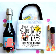 Load image into Gallery viewer, Lake Days Hangover Recovery Totes. Personalized Oh Shit Kits! Custom EMPTY Lake Party Hangover Gift Bag. Beach Vacation favors.