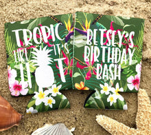 Load image into Gallery viewer, Tropical Jungle Huggers. Tropical Bachelorette or Birthday Favors. Beach Party Huggers. Charleston, Miami, Cabo, Hawaii! Girls Weekend!