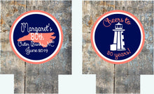 Load image into Gallery viewer, Nautical Woodgrain Party Huggers. Nautical Bachelor Party Favors! Custom Bachelor Party Favors. Wood Grain Lake Weekend Huggers.