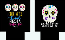 Load image into Gallery viewer, Sugar Skulls Party Huggers. Bachelorette Fiesta Favors. Mexican Vacation Coolies. Mexico Birthday Party Can Coolers! Final Fiesta Favors.
