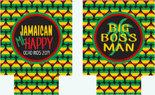 Load image into Gallery viewer, Jamaica Party Huggers. Jamaican Vacation Huggers. Jamaica Wedding Favors. Reggae Bachelorette or Birthday Party Favors. Personalized Hugger