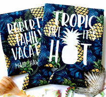 Load image into Gallery viewer, Pineapple Party Huggers. Tropical Bachelorette or Birthday Favors.Custom Pineapple Huggers. Charleston, Miami, Cabo, Hawaii! Girls Weekend!