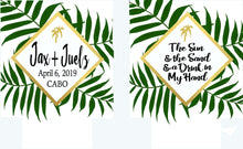 Load image into Gallery viewer, Palm Leaves Party Huggers. Tropical Wedding or Bachelorette Party Favors. Girl's Beach Weekend Favors. Family Vacation Beach Favors.