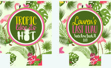 Load image into Gallery viewer, Flamingle Beverage Huggers. Beach Party Favors. Custom Tropical Birthday or Bachelorette Party Favors. Beach Party Favors!