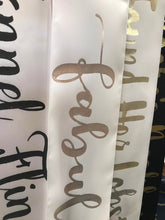 Load image into Gallery viewer, Lemon 4" Bridal Sash. Main Squeeze Bachelorette Sash. Bride to be Sash. Lemon Theme Bridal Shower Sash. Bridal Shower Gift. Lemon Party Sash