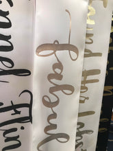 Load image into Gallery viewer, Lemon 4" Bridal Sash. Beach Bachelorette Sash. Bride to be Sash. Lemon Theme Bridal Shower Satin Sash. Bridal Shower Gift. Lemon Party Sash