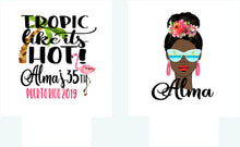 Load image into Gallery viewer, Tropic Beach Girl Party Huggers. Tropical Birthday or Bachelorette Party Favors. Girl's Weekend Family Vacation Beach Favors.