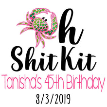 Load image into Gallery viewer, Crab Beach Bachelorette or Birthday Hangover Bags. Beach Party Oh Shit Kits! Mini Beach Tote Bag. Custom EMPTY Beach Birthday Party bag.