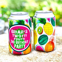 Load image into Gallery viewer, Tropical Fruit Party Huggers. Tropical Wedding or Bachelorette Party Favors. Girl's Weekend Family Vacation Beach Favors.Beach Birthday