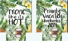 Load image into Gallery viewer, Palm Leaves Party Huggers. Tropical Wedding or Bachelorette Party Favors. Girl's Weekend Family Vacation Beach Favors.