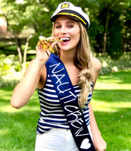 Load image into Gallery viewer, Nauti Bride 4" Sash. Glitter Nautical Wedding Sash. Bride to be Sash. Glitter Nauti Bride Sash. Nautical Bridal Shower Gift. Anchor Sash