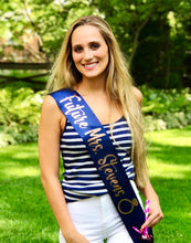 Load image into Gallery viewer, Bachelorette Party Sash | 4" Satin Sash | Bride Sash | Bride to be Sash. Bridal Shower Sash. Bachelorette Party Sash! Future Mrs. Sash!