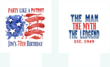 Load image into Gallery viewer, USA Stars and Stripes Party Huggers. USA Birthday Coolies! Flag Wedding Favors. 'Merica Birthday Favors. Flag Party Huggers.