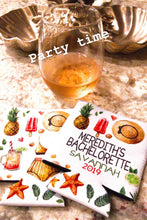 Load image into Gallery viewer, Beach Party Huggers. Custom beach Bachelorette or Birthday Coolies. Beach Vacation Favors. Charleston, Savannah, Palm Springs Party Favors