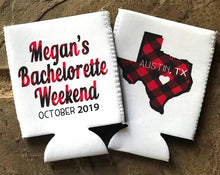 Load image into Gallery viewer, Plaid Beverage Insulators! Flannel Birthday or Bachelorette Party Favors! Plaid Bachelorette Flannel Flannel Fling Favors! Plaid Party Favor