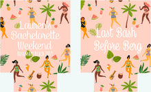 Load image into Gallery viewer, Girls on the Beach Party Huggers. Tropical Birthday or Bachelorette. Cabo,Hawaii,Florida Bachelorette or Birthday Favors. Girls Weekend too!